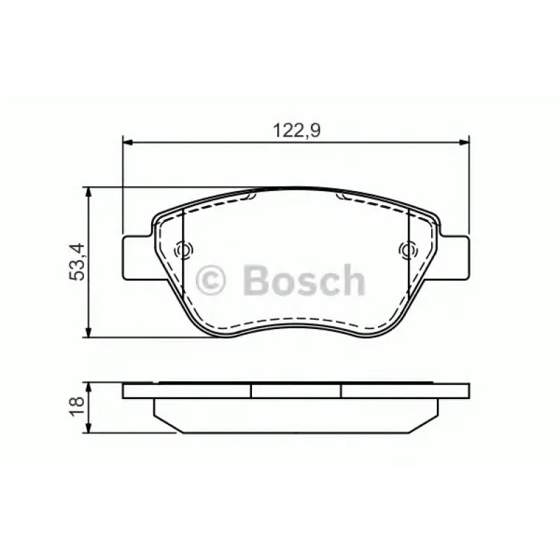 Колодки гальмівні (передні) Fiat Doblo/Citroen Nemo/Peugeot Bipper 08- (Bosch)