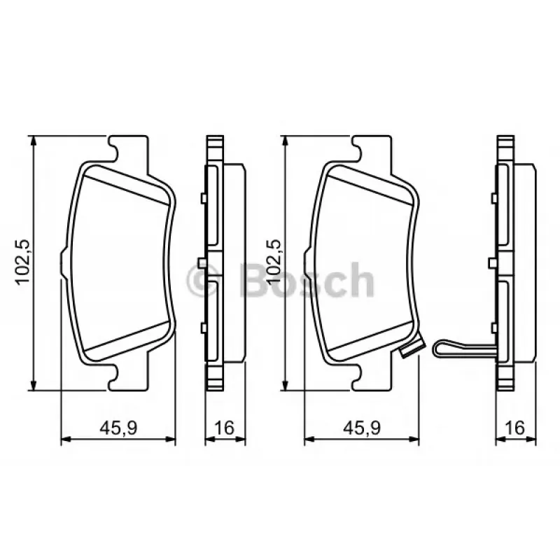 Колодки гальмівні (задні) Toyota Auris 06-/Corolla 1.3-2.0D 12- (Bosch)