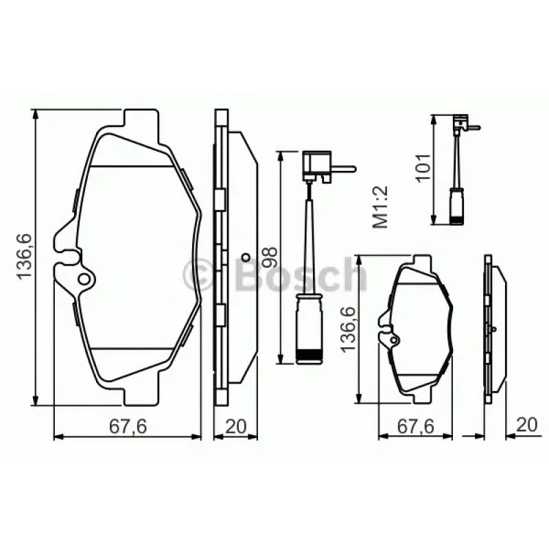 Колодки гальмівні (передні) MB E-class (W211/S211) 02-09 (датчики)