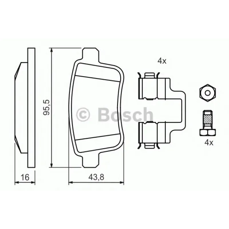 Комплект гальмівних колодок (задніх) Renault Kangoo 08-/MB Citan 12-