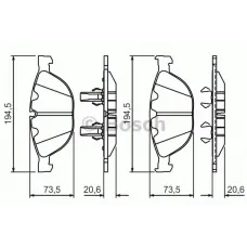 Колодки гальмівні (передні) BMW 5 (E60)/6 (E63)/7 (E65/E66/E67) 04- M57/M67/N62/N73/S85