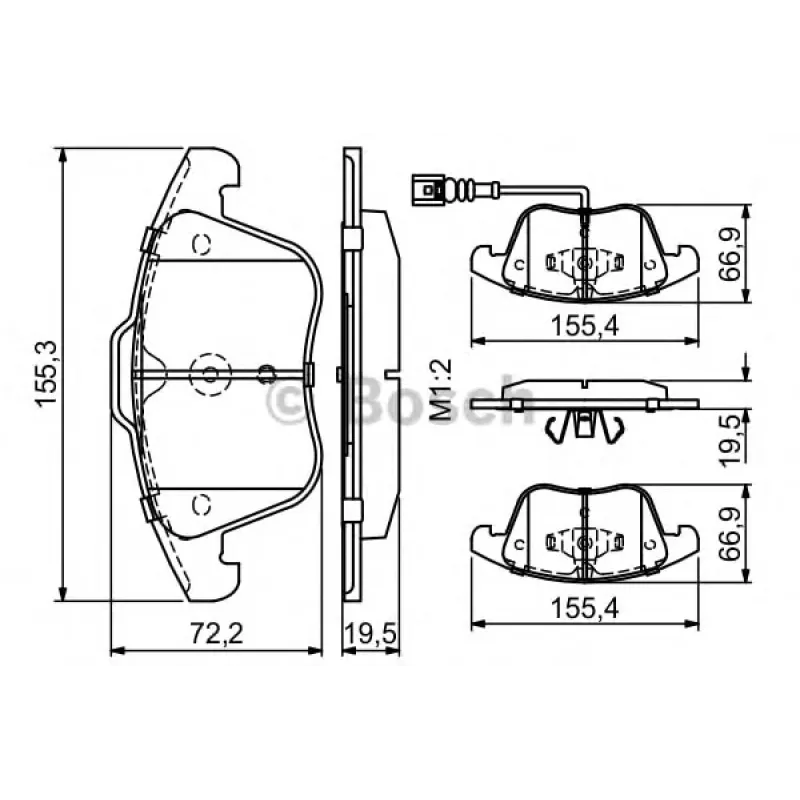 Колодки гальмівні (передні) Audi Q3 11-18/VW Passat Tiguan 07-18/Sharan 10-(+датчик)