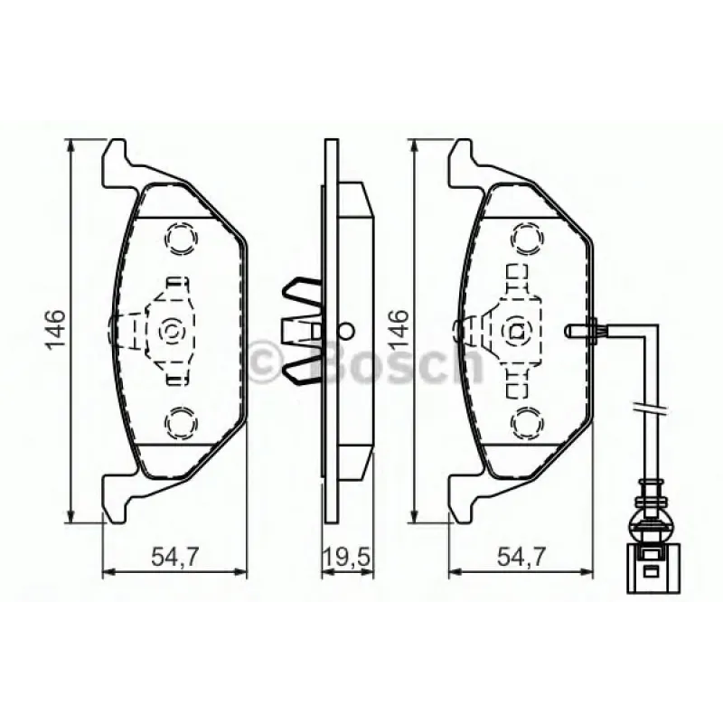 Колодки гальмівні (передні) Audi A3/Skoda Fabia/Octavia 96-13/VW Caddy 04-15/Golf 97- (+датчик)
