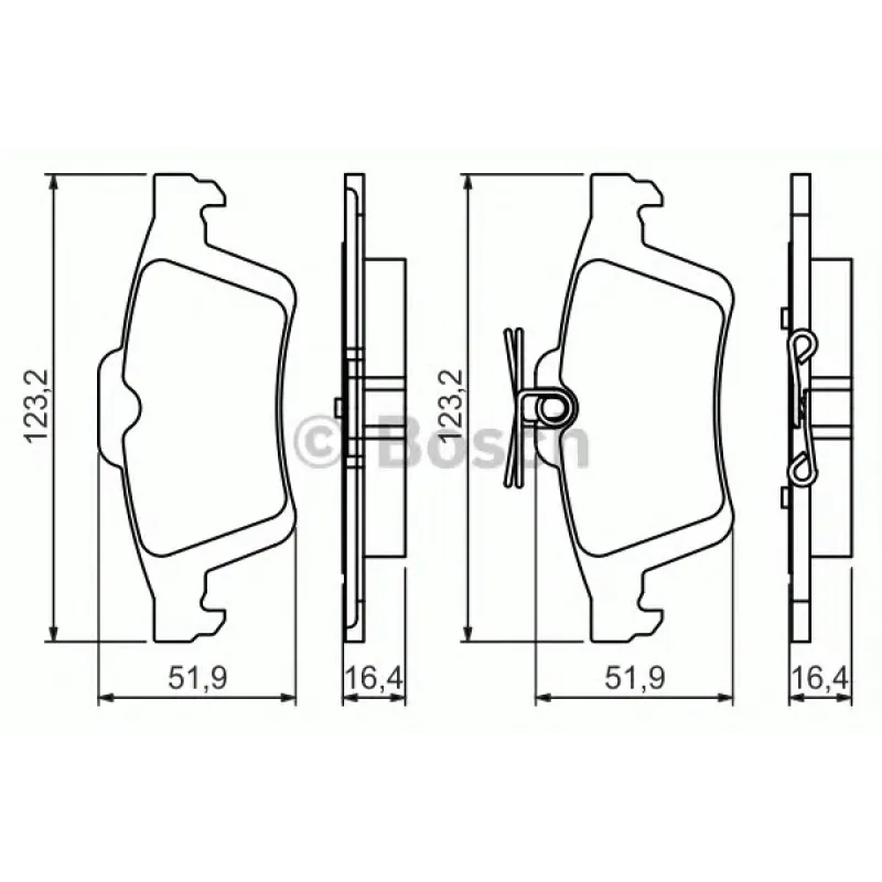 Комплект гальмівних колодок (задніх) Citroen C5/Ford C-Max 07-/Focus/Connect 04-13/Renault Laguna 07-15/Volvo