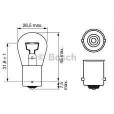 Автолампа P21W 12V 21W BA15s