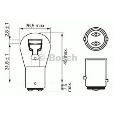 Автолампа P21/5W 12V 21/5W BAY15d Longlife Daytime WS