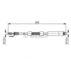 Шланг гальмівний (передній) Ford Tourneo Connect/Transit Connect 02-13 (L=357mm) M10x1/M10x1