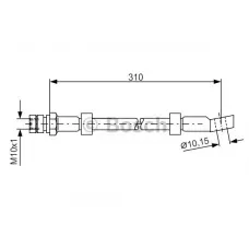 Шланг гальмівний (передній) Opel Ascona C/Astra F/Calibra A/Kadett E/Vectra A 81-05 (L=323mm)