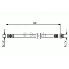 Шланг гальмівний (передній) Renault Trafic/Opel Vivaro 01- (L=380mm)