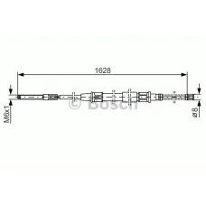 Трос ручника (задній) VW Passat 88-97 (1628/1016mm)