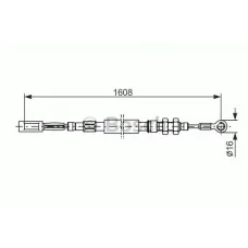Трос ручника (L) Citroen C25/Peugeot J5/Fiat Ducato 81-94 (1608/1364mm) знято з постачання
