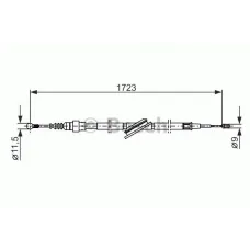 Трос ручника (задній) Audi A3/Skoda Octavia/VW Golf 96-10 (1723/1090mm)