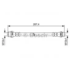 Шланг гальмівний (задній) BMW X5 (E70/F15/F85)/X6 (E71/E72/F16/F86) 06-19 (L=245mm) (R)