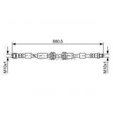 Шланг гальмівний (передній) MB GL-class (X166)/M-class (W166) 11- (L=655mm)
