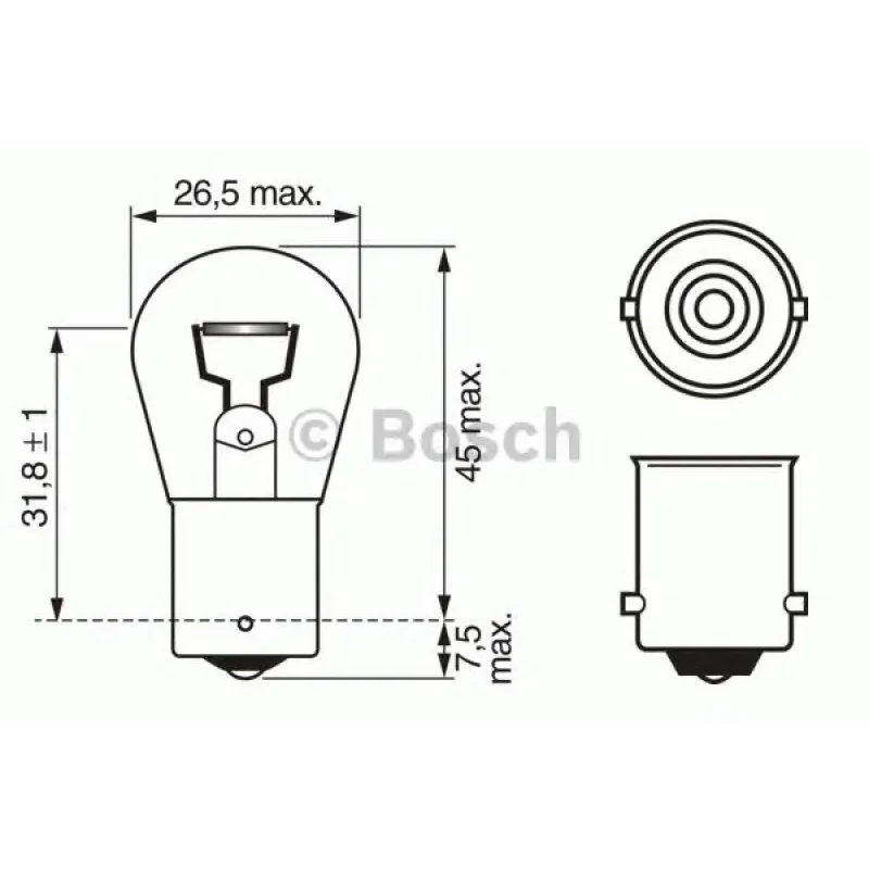 Автолампа P21W 12V 21W BA15s Pure Light