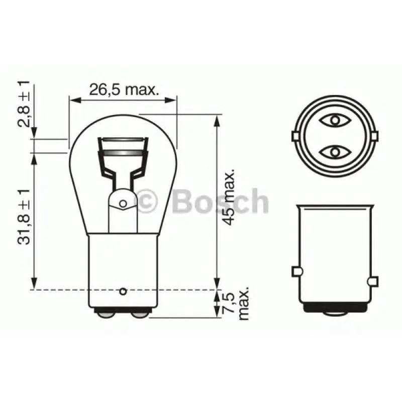 Автолампа P21/5W 12V 21/5W BAY15d Pure Light