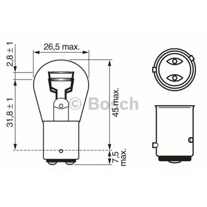 Автолампа P21/4W 12V 21/4W BAZ15d Pure Light