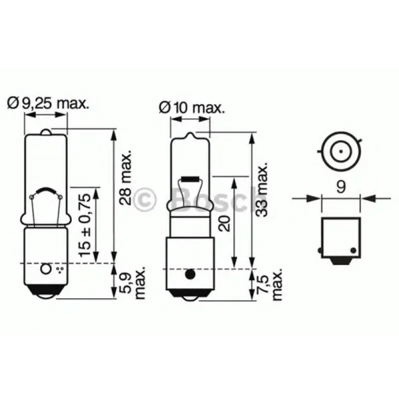 Автолампа H6W 12V 6W BAX9s Pure Light