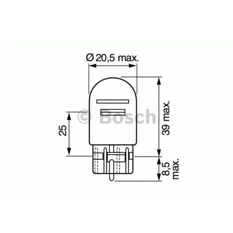 Автолампа W21/5W 12V 21/5W W3x16q Pure Light 380W (без цоколя)