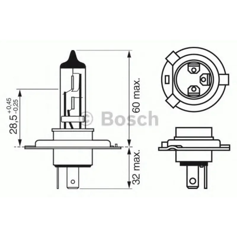 Автолампа H4 24V 75/70W P43t Standard/Halogen Bilux