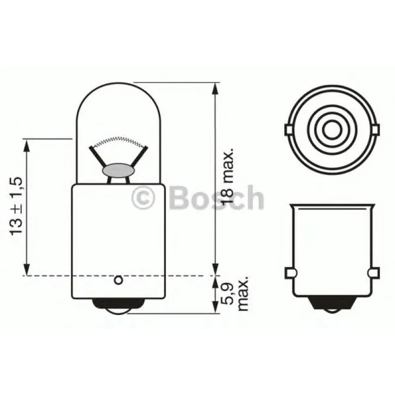 Автолампа T2W 24V 2W BA9s 