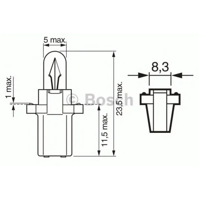 Автолампа PB3 24V 1.2W B8.3d 
