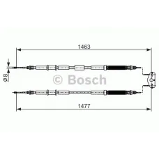 Трос ручника Opel Corsa 06- (1463/1477mm)