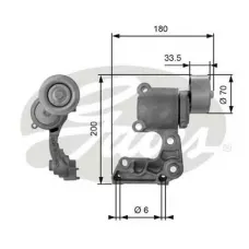 Натяжник ременя генератора Lexus GS 3.0 05-11/IS 2.5 05-/ RX 3.5 06-15 (70х33.5)