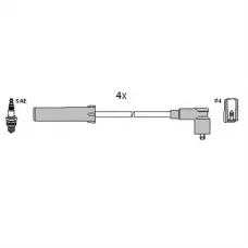 Проводи запалювання Dacia Logan/Sandero/Renault Logan/Sandero 1.4/1.6 10- (к-кт) (HÜCO)
