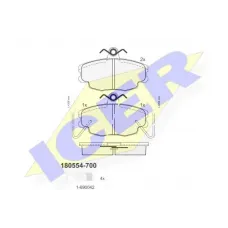 Колодки гальмівні (передні) Renault Clio 90-98/11/19/21 84-96/Peugeot 205/309 85-98 (+датчики)