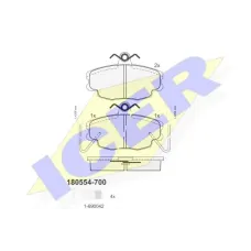 Колодки гальмівні (передні) Renault Clio 90-98/11/19/21 84-96/Peugeot 205/309 85-98 (+датчики)