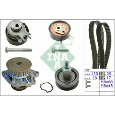Комплект ГРМ + помпа VW Caddy III 1.4i 06-10