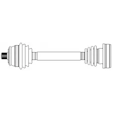 Піввісь (передня) (L) Audi A4 1.8/T 95-01/VW Passat B5 1.8/2.0 96-00 (33z/28z/609mm) (+ABS45z) МКПП