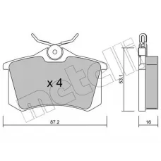 Колодки гальмівні (задні) Audi A4 02-09/Citroen C3 16-/C4 14-/Renault Scenic/Megane 96-/Clio 05-