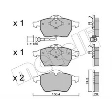 Колодки гальмівні (передні) Audi A3/TT/Seat Leon/Skoda Octavia/VW Golf 96-10/Polo 05-09 (+датчик)