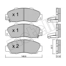 Колодки гальмівні (передні) Honda Accord V/VI 93-03/Civic 97-01
