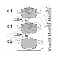 Колодки гальмівні (передні) Audi A4/A6 95-11/Skoda SuperB 01-08/VW Passat B5 00-05 (+датчики)