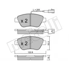 Колодки гальмівні (передні) Citroen Nemo 10-/Peugeot Bipper/Fiat 500/500C 08-/Punto 12- (+датчики)