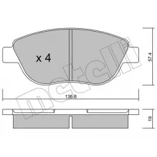 Колодки гальмівні (передні) Citroen C3/C4 02-/Berlingo/Peugeot 307 98-11/Partner 01-08/207 06-15