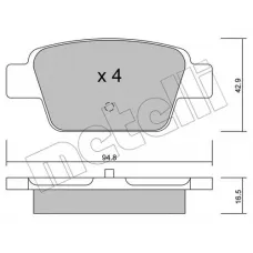 Колодки гальмівні (задні) Fiat Bravo II 07-14/Stilo 01-08/Linea 07-/Multipla 99-10/Lancia Delta 08-