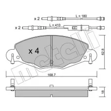 Колодки гальмівні (передні) Citroen С5 01- (+датчики)
