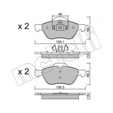 Колодки гальмівні (передні) Renault Clio III 06-14/Megane II 02-/Scenic II 03-
