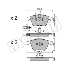Колодки гальмівні (передні) Audi A4 03-09/A6/A8 03-11/Seat Exeo 08-13 (+датчики)