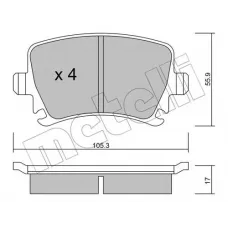 Колодки гальмівні (задні) Audi A3/A4/A6/TT/Skoda Octavia/SuperB/VW Caddy/Golf/Passat B6/Touran 03-