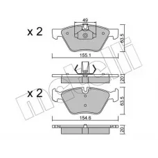 Колодки гальмівні (передні) BMW 3 (E90/E91/E92) 07-13/5 (E60/E61) 03-10/X1 (E84) 09-15