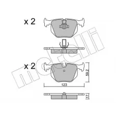 Колодки гальмівні (задні) BMW 3 (E46)/5 (E39) 98-07/7 (E38) 94-01/X3 (E83) 04-11/X5 (E53) 00-06