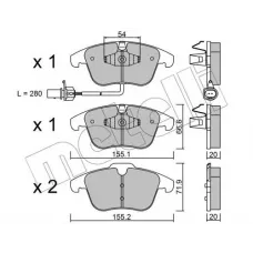 Колодки гальмівні (передні) Audi A4 07-18/Audi A5 07-/Audi Q5 12-17 (+датчик)