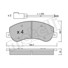 Колодки гальмівні (передні) Ford Transit 06-14/Transit Connect 06-13 (RWD) (+датчики)