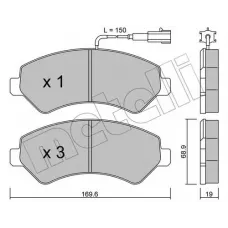 Колодки гальмівні (передні) Citroen Jumper/Fiat Ducato/Peugeot Boxer 06- R16 (+датчик)