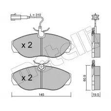 Колодки гальмівні (передні) Citroen Jumper/Fiat Ducato/Peugeot Boxer 94-02 (+датчики L=310mm)